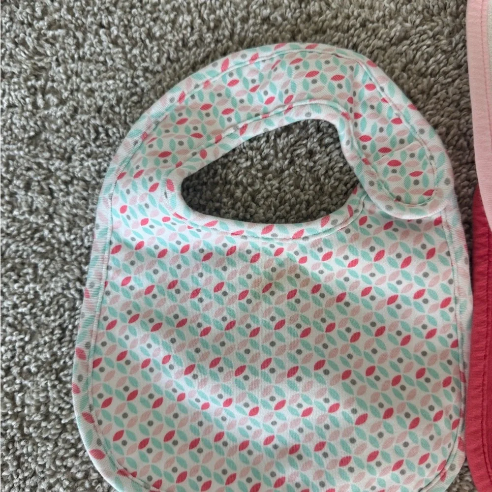 Carters 4pk Waterproof Infant Baby Feeding Bib Bibs Pink Dots Hearts Girl OS - Picture 5 of 12